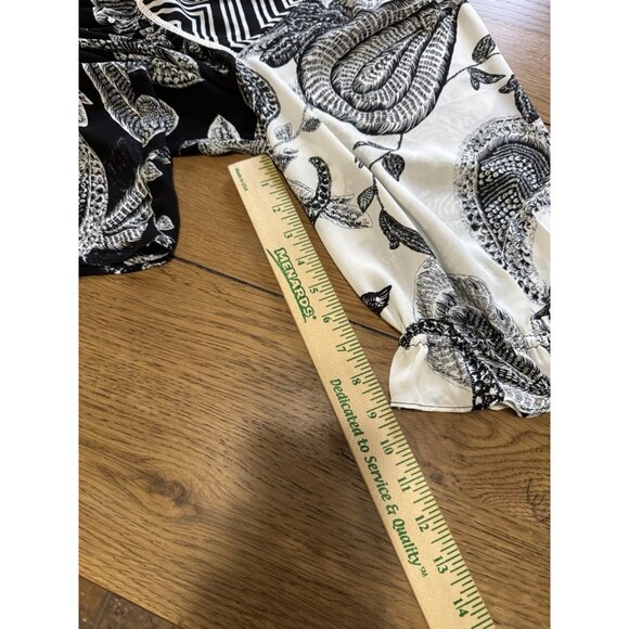 Rose+Olive Floral Paisley Long Sleeve Flowing Blouse Ruffle Sleeves Size 2X Boho - Picture 7 of 11